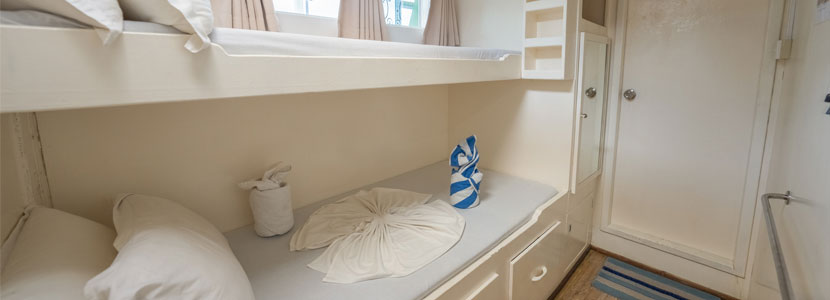 En-suite cabins with bunk beds