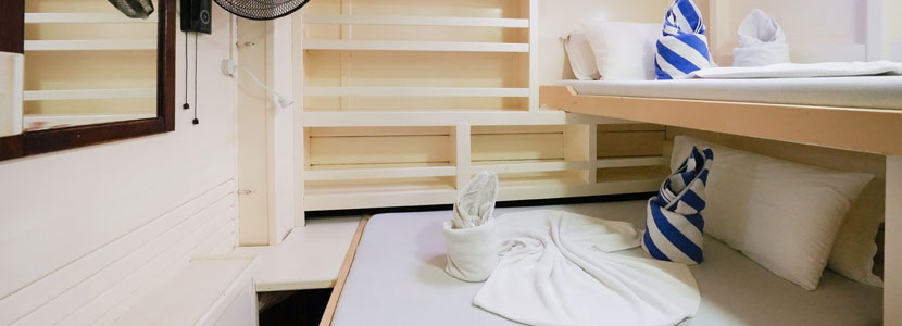 En-suite cabins with bunk beds