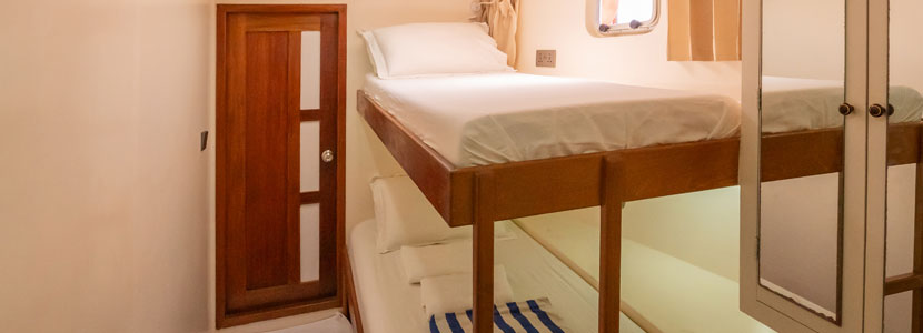 Cabins with double sized bunk beds